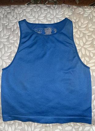 Топ жіночий primark seamless ribbed cropped vest top синій