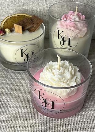 Свічки ароматичні kh_candles ручної роботи в склянці