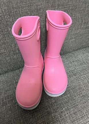 Чоботи для дівчаток crocs рожеві розмір j2