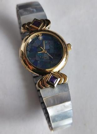 Эксклюзивные часы-браслет diamond quartz (опал, аметист, перламутр) 80-90-ти