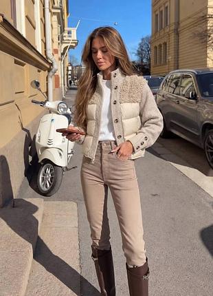 Куртка ysl хутро, комір і рукава - натуральна вовна