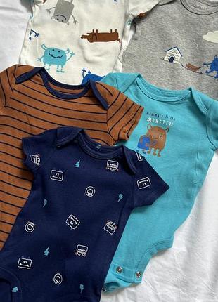 Боді для хлопчиків carter’s, різнокольорові, 1-3 місяці, 5 штук