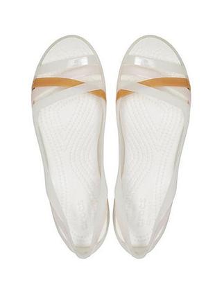 Босоніжки жіночі crocs isabella huarache ii flats прозорі, розмір 38