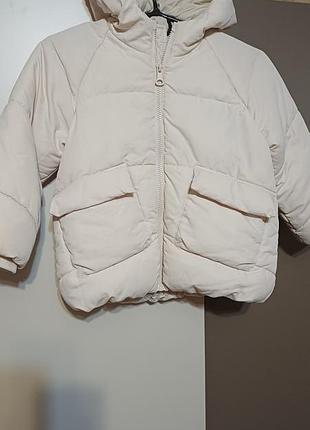 Куртка для дівчинки zara зимова бежева 110 см