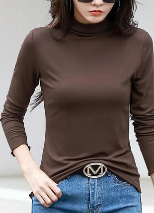 Качественный джемпер, гольф, водолазка, вискоза 95%, р. xl, xxl, наш 48-54,50-56, шоколад