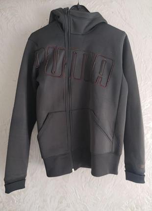 Винтажное мужское серое худи от puma
