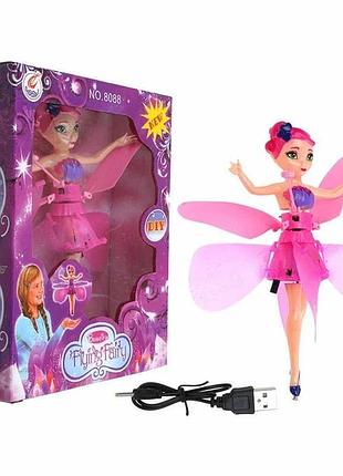 Кукла летающая фея flying fairy розовая (hd908/ро8088)