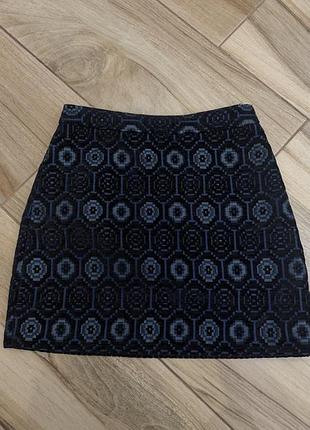 Міні-спідниця жіноча zara basic жакардова з геометричним принтом s