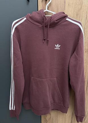 Худі жіноче adidas бордове на флісі