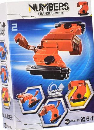 Конструктор bambi m38-b0819c 2в1: цифри та транспорт, 86-110 деталей, для дітей від 6 років