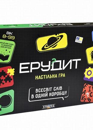 Настольная игра «эрудит» strateg 30451: поле, фишки-литер, кубик для всей семьи