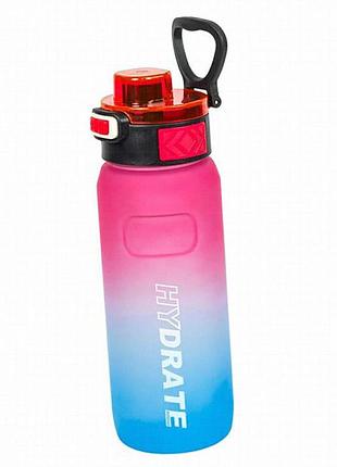 Бутылка для воды bambi 2501-sp pink-blue 800 мл с кнопкой и поильником
