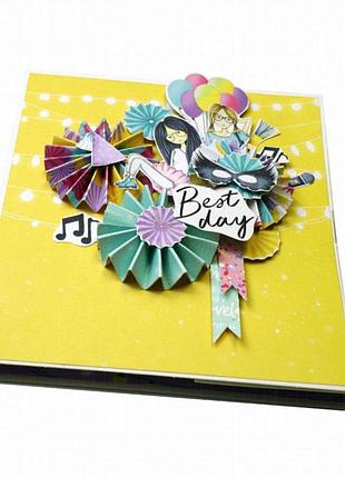 Набір для творчості pop-up вітальна картка party girl fdgck-052, 14x16 см, з відеоінструкцією
