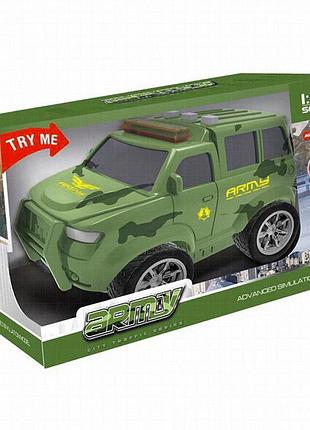 Игрушечная военная машинка bambi city series army 661-043d, зелёная, со светом и звуком