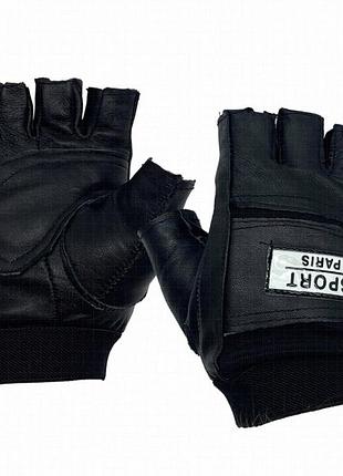 Рукавички gym sp ne-lg-32-l newt шкіряні чорні для фітнесу та штанги, розмір l
