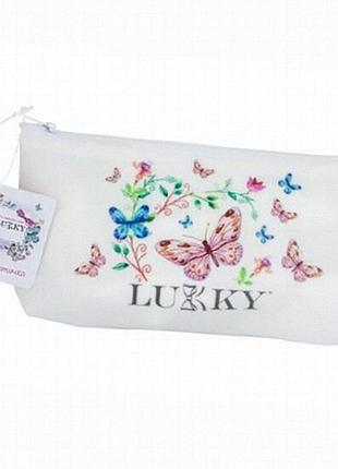 Детская косметичка lukky t18079 на молнии, белая, 24х7 см