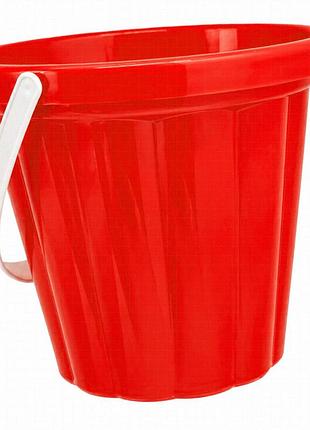 Ігрове відерце bamsic 011bms red, 20х20х17 см, для пісочниці та пляжу, червоне