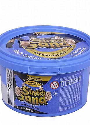 Кинетический песок stretch sand синий 400 г с формами для лепки, набор для творчества