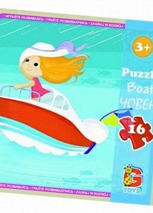 Пазл дитячий «транспорт» g-toys lt03, 16 деталей, картон