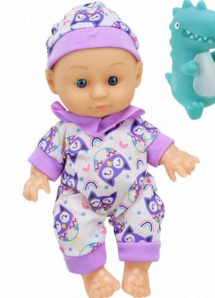 Пупс bambi cute baby hx623-5/7 фіолетовий з іграшкою, 22 см