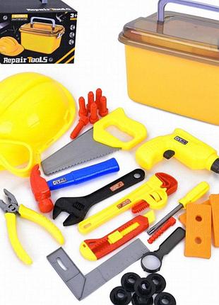 Игровой набор инструментов bambi h-566 repair tools с каской, ящиком и молотком