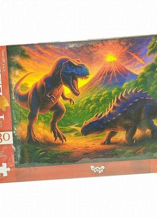 Пазл классический dinosaurs, 380 деталей, картон, 37x25.5 см, данко тойс