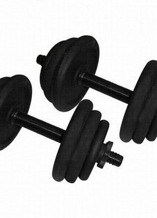 Гантели наборные newt ne-300-gp013-2, 2 шт по 12,5 кг, черные