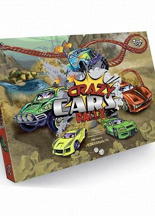 Настольная игра-бродилка crazy cars rally dtg93r для детей от 6 лет, 2-4 игрока