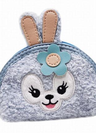 Дитячий гаманець-зайчик bambi fg230705020 синій, текстиль, для дівчаток від 3 років