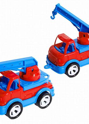 Игрушечный кран mini matik красный, подвижная стрела, 13,5 см, bamsic