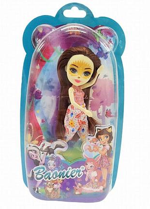 Лялька артикульована bambi jj8572-23 brown 15 см, образи лисички та котика, для дівчаток від 3 років
