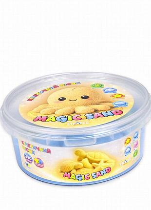 Кінетичний пісок magic sand блакитний 350 г з 2 формочками у відрі