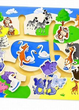 Іграшка-лабіринт дерев'яна bambi md 0817-4, 30х22,5 см, для розвитку моторики