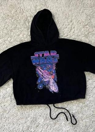 Вкорочене чорне худі h&m divided «star wars» на затяжці