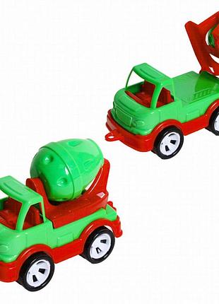 Дитяча іграшкова бетономішалка bamsic mini matik 002/3bms, зелена, з обертовим барабаном, 13,5 см