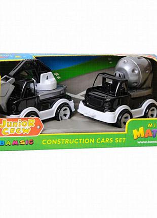 Ігровий набір машинок bamsic mini matiki 002/14bms black: екскаватор і бетономішалка