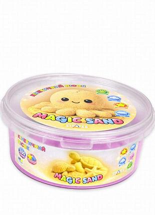Кінетичний пісок magic sand фіолетовий 350 г з двома формочками та відром