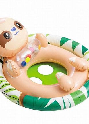 Детский надувной плотик intex 59570 «ленивец», 81 x 58 см, для малышей от 2 лет