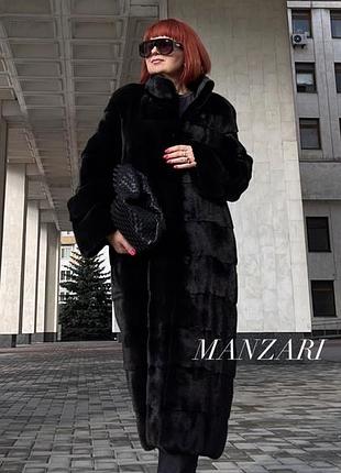 Шуба норкова manzari black glama 125 cm  р.46-48