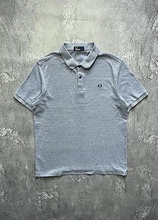 Vintage винтажная футболка поло fred perry фред перри big logo casual кэжуал size l размер л