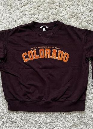 Бордово-коричневый свитшот h&amp;m "colorado"