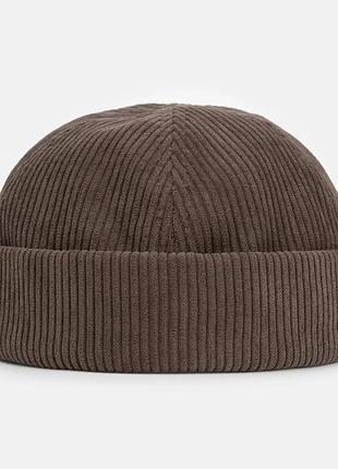 Тренд! кепі кепка докер вельвет манчестер, шоколад, докерка, docker cap, кепка біні, бейсболка без козирка, феска