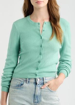 Кардиган жіночий uniqlo кашеміровий, м'ятний