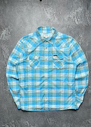 Vintage винтажная рубашка diesel дизель big logo check в клетку size l размер л