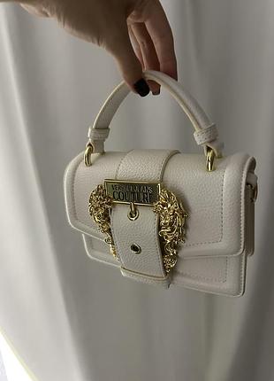 Сумка для жінок versace jeans couture біла маленька зі штучної шкіри