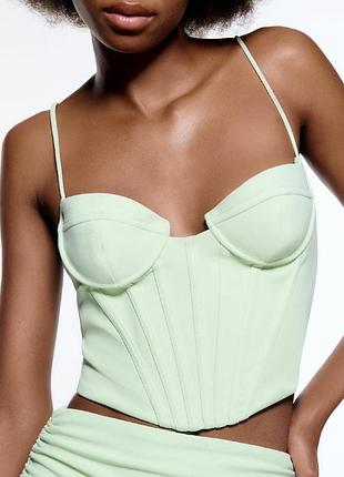 Топ бра zara нежно зеленого цвета
