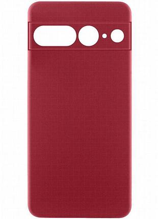 Чехол tpu getman liquid silk full camera для google pixel 7 pro бордовый / marsala