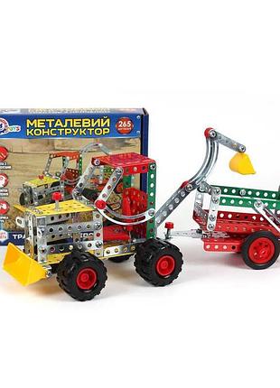 Гр конструктор металл "трактор с прицепом" 4876 (10) "technok toys" 265 деталей, в коробке