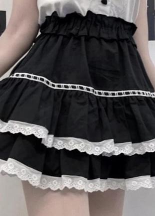 Спідниця чорного кольору з мереживом 



лолита гот готика лоліта lolita jirai key няшка