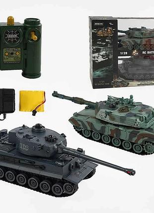 Танковий бій на радіокеруванні 99823 (8/2) 2 танки, акумулятори 4.8 v, пульти 2.4 gmhz, звуки, підсвічування, гумові гусені,